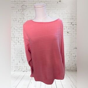 Salmon Pink Ribbed Knit Top | NWOT | Soft & Comfy Large